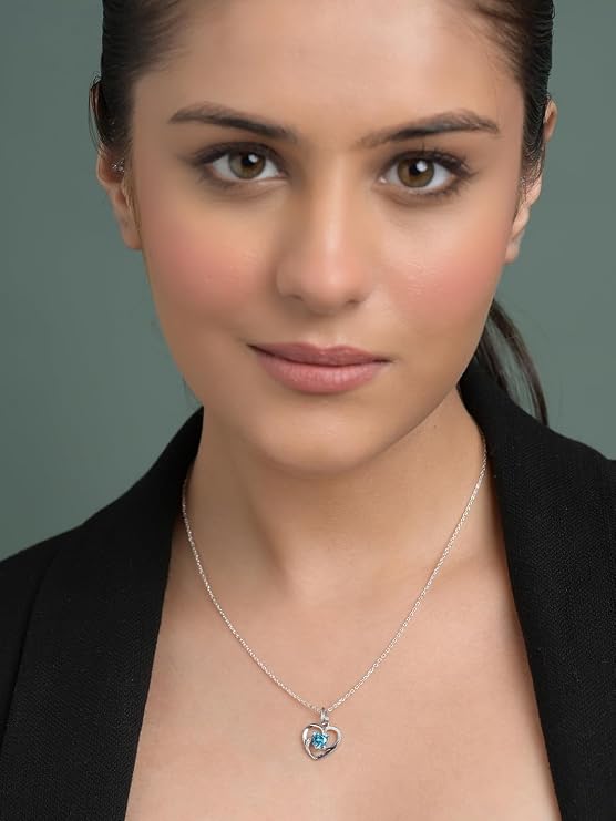 Clara 925 Silver Olesya Heart Pendant - Image 3