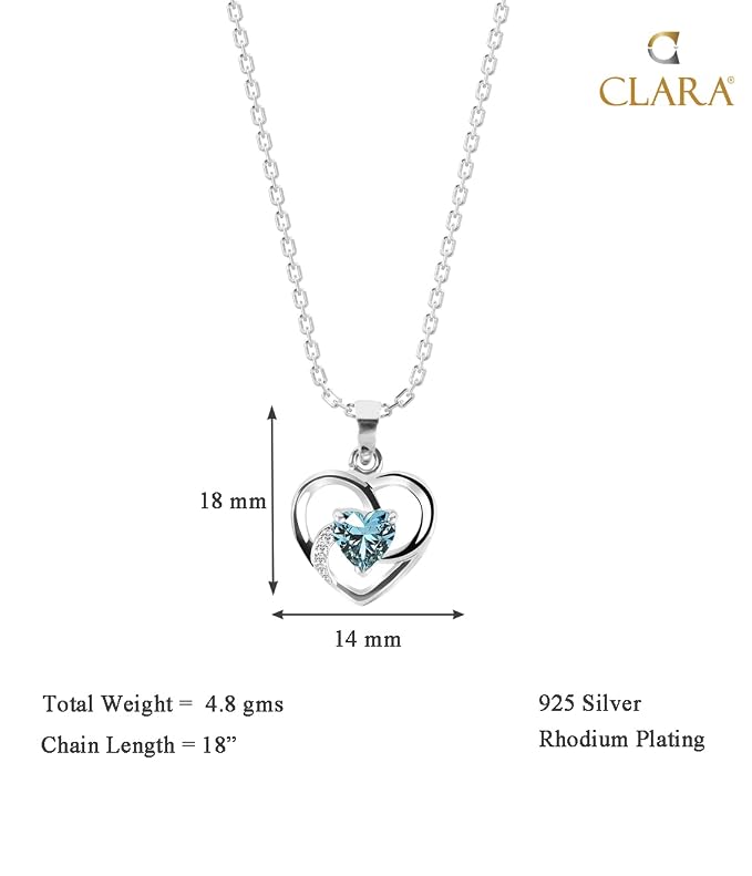 Clara 925 Silver Olesya Heart Pendant - Image 5
